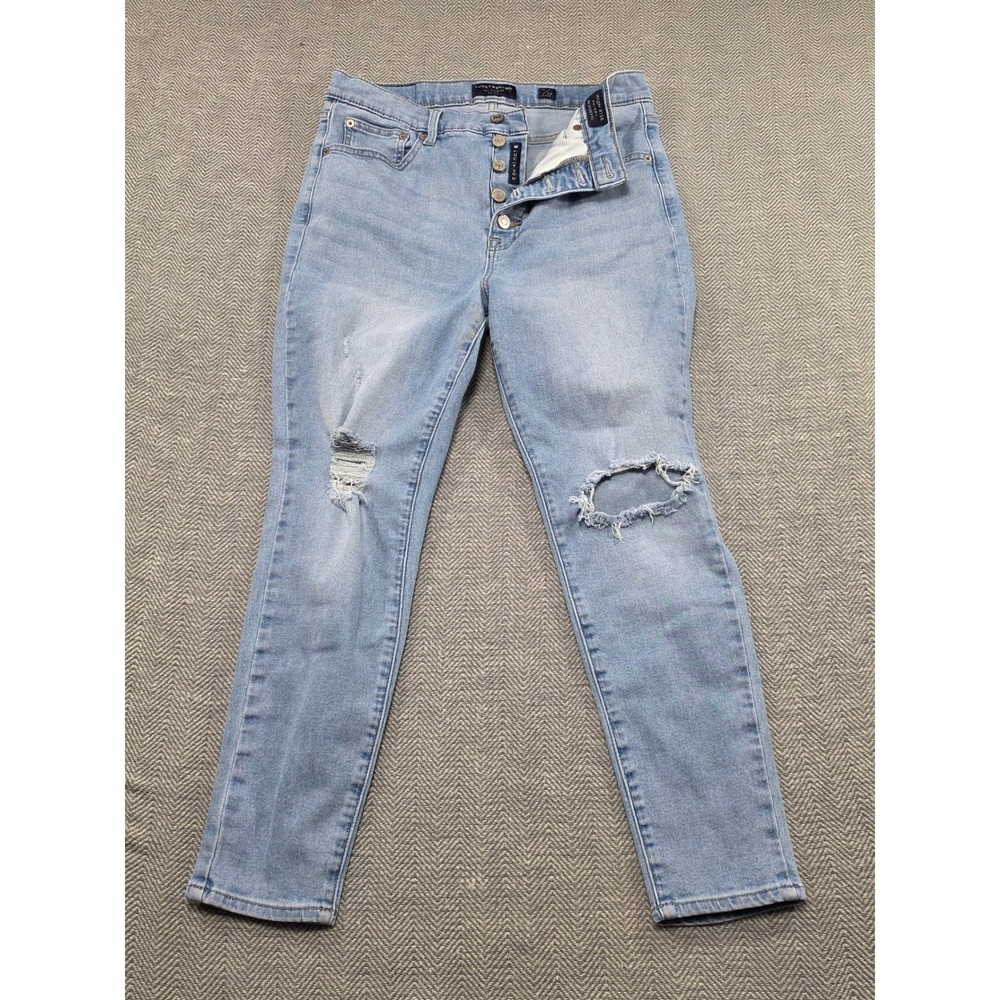Lucky Brand Women Light Wa High Rise Bridgette Skinny Jean Distressed Size 14 32